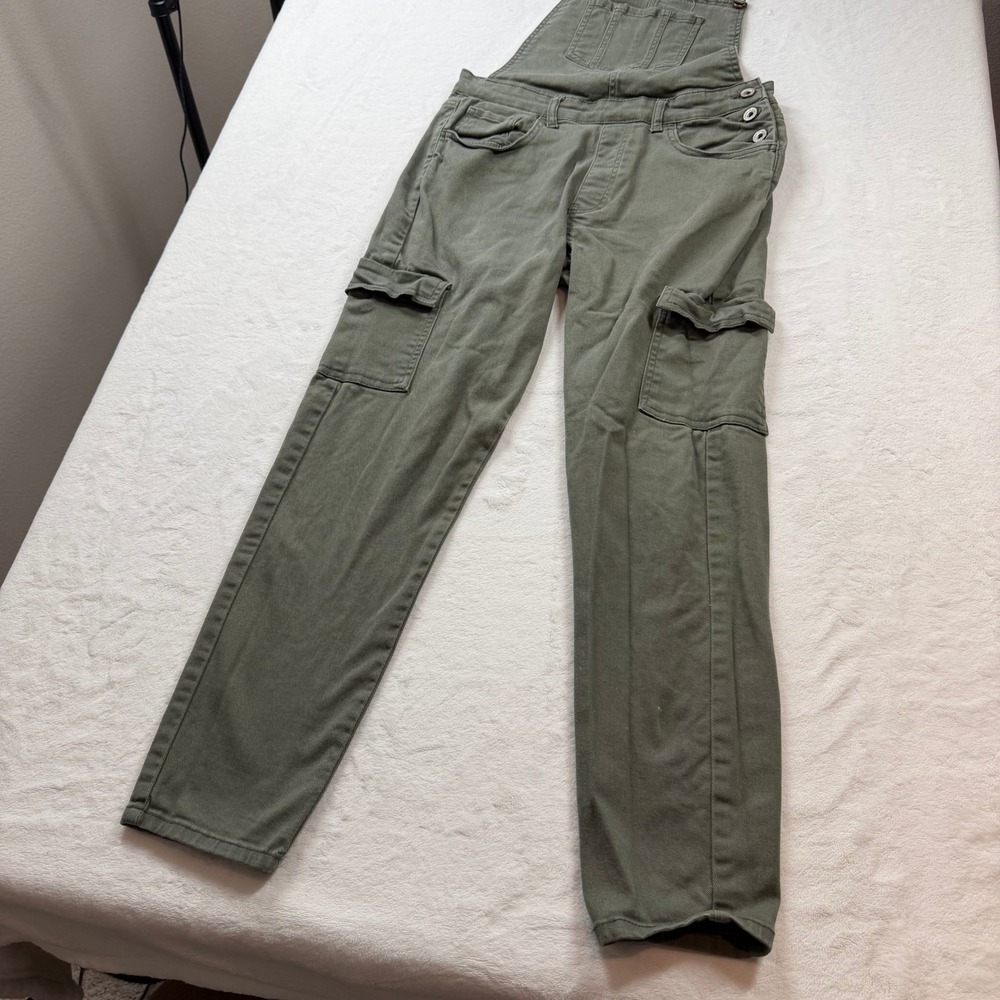 Forever 21 Olive Green Cargo Denim Overalls - Picture 3 of 13